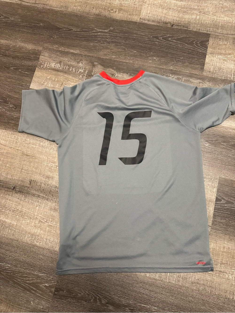 New Balance Gray and Black Jersey with Red Collar - Picture 2 of 7